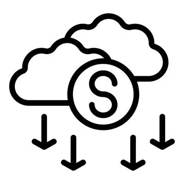 An icon representing the cost associated with cloud storage and data download Stock Illustration