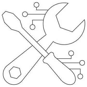 Icon representing digital tools and technology maintenance Stockillustratie