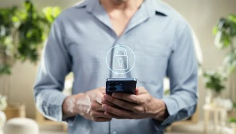 An icon representing an online security lock system, featuring a padlock sy.. Stock Photos