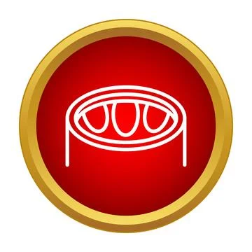 Icon representing a trampoline for bouncing and recreation Stock Illustration