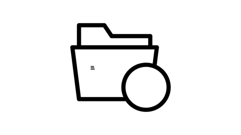 Icon representing a zip file, typically depicted as a folder with a zipper .. Stock Footage 334834325