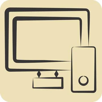 Icon Responsive Design. related to Creative Concept symbol. hand drawn styl.. Illustrazione stock