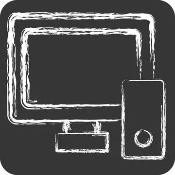 Icon Responsive Design. related to Creative Concept symbol. chalk Style. si.. Illustrazione stock
