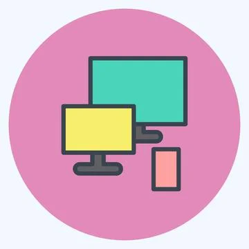 Icon Responsive. suitable for Startup symbol. color mate style. simple design 스톡 일러스트
