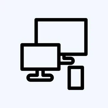 Icon Responsive. suitable for Startup symbol. line style. simple design edita Stockillustratie