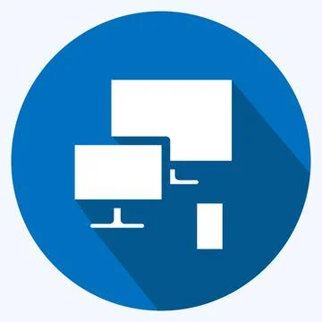 Icon Responsive. suitable for Startup symbol. long shadow style. simple desig 스톡 일러스트