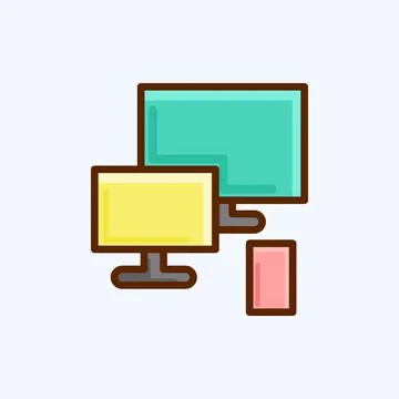 Icon Responsive. suitable for Startup symbol. flat style. simple design edita Stock Illustration