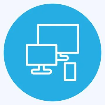 Icon Responsive. suitable for Startup symbol. blue eyes style. simple design  스톡 일러스트