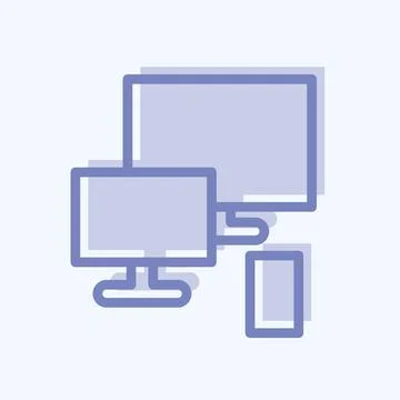 Icon Responsive. suitable for Startup symbol. two tone style. simple design e 스톡 일러스트