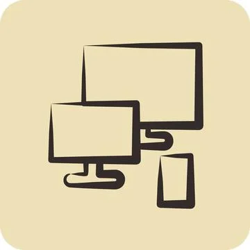 Icon Responsive. suitable for Startup symbol. hand drawn style. simple desi.. Illustrazione stock