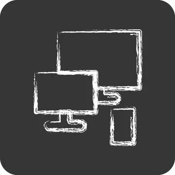 Icon Responsive. suitable for Startup symbol. chalk Style. simple design ed.. Stockillustratie