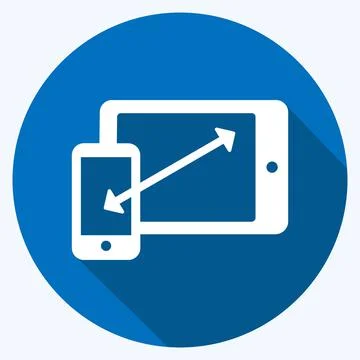 Icon Responsiveness. suitable for Programming symbol. long shadow style. simp イラスト素材