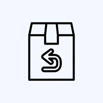 Icon Return. suitable for education symbol. line style. simple design editabl Stock Illustration