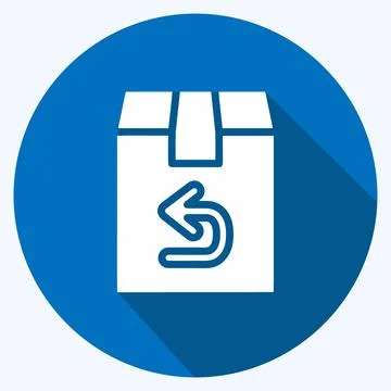 Icon Return. suitable for education symbol. long shadow style. simple design  Illustrazione stock