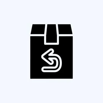 Icon Return. suitable for education symbol. glyph style. simple design editab Stock Illustration