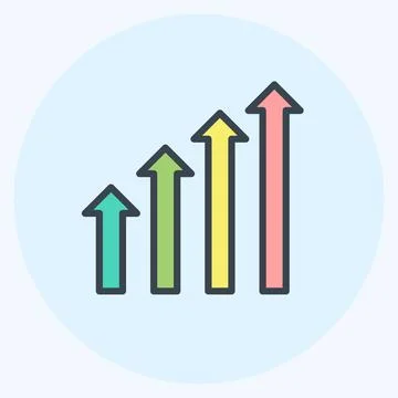 Icon Revenues. suitable for digital web symbol. color mate style. simple desi Stock Illustration