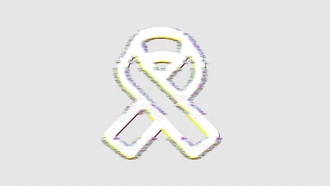 Icon ribbon is distorted. Glitch. Noise, chromatic aberration, geometric Vídeos de archivo 304258164