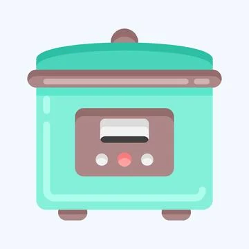 Icon Rice Cooker. suitable for Kitchen Appliances symbol. flat style. simple  Stock Illustration