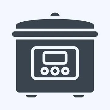 Icon Rice Cooker. suitable for Kitchen Appliances symbol. glyph style. simple Stock Illustration
