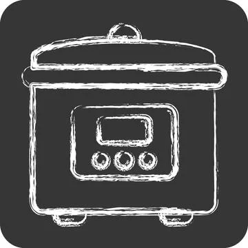 Icon Rice Cooker. suitable for Kitchen Appliances symbol. chalk Style. simp.. Stock Illustration