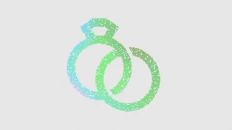 Icon rings wedding is made up of LED square shapes that shimmer and flicker. Stock Footage 299785388
