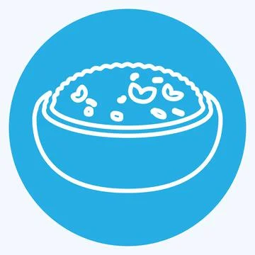 Icon Risotto - Blue Eyes Style - Simple illustration,Editable stroke Illustrazione stock