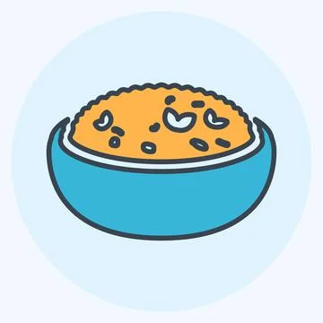 Icon Risotto - Color Mate Style - Simple illustration,Editable stroke Illustrazione stock