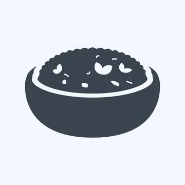 Icon Risotto - Glyph Style - Simple illustration,Editable stroke Illustrazione stock
