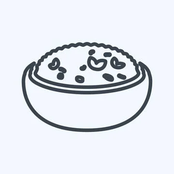 Icon Risotto - Line Style - Simple illustration,Editable stroke Illustrazione stock