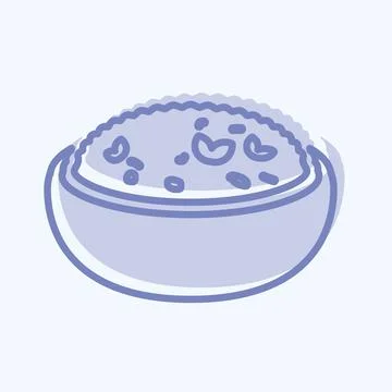 Icon Risotto - Two Tone Style - Simple illustration,Editable stroke Illustrazione stock