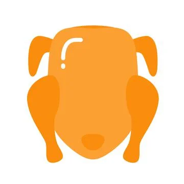 Icon of roasted chicken, vector illustration Ilustração Stock