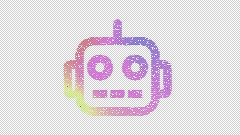 Icon robot is made up of LED square shapes that shimmer and flicker. There are Stock Footage 295019626