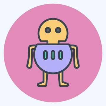 Icon Robot. suitable for Programming symbol. color mate style. simple design  Stock Illustration