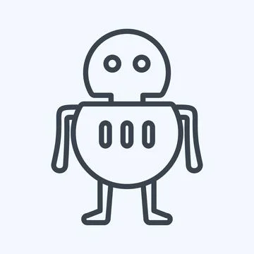 Icon Robot. suitable for Programming symbol. line style. simple design editab Stock Illustration