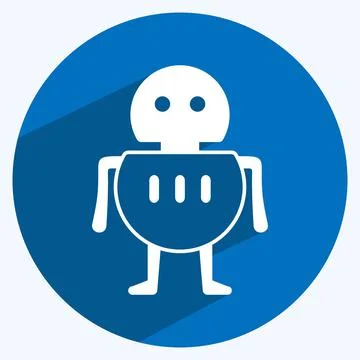 Icon Robot. suitable for Programming symbol. long shadow style. simple design Stock Illustration