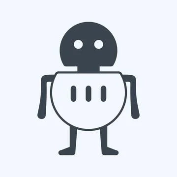 Icon Robot. suitable for Programming symbol. glyph style. simple design edita Illustrazione stock
