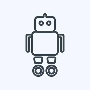 Icon Robot. suitable for Toy symbol. line style. simple design editable. desi Stock Illustration