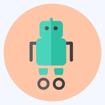 Icon Robot. suitable for Toy symbol. flat style. simple design editable. desi Stock Illustration