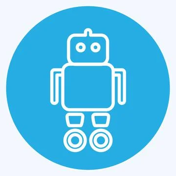 Icon Robot. suitable for Toy symbol. blue eyes style. simple design editable. Stock Illustration