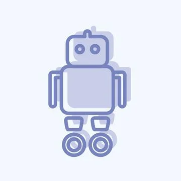 Icon Robot. suitable for Toy symbol. two tone style. simple design editable.  Stock Illustration