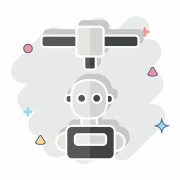 Icon Robotics. related to Printing symbol. comic style. design editable Stock Illustration