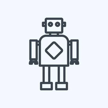 Icon Robotics. suitable for data analytics symbol. line style. simple design  Stock Illustration