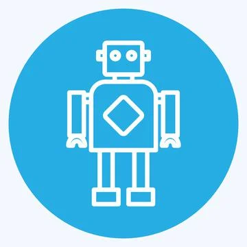 Icon Robotics. suitable for data analytics symbol. blue eyes style. simple de Ilustración de archivo