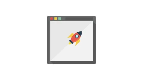 Icon of a rocket with a code pattern, representing the fusion of space expl.. Stock Footage 332199108