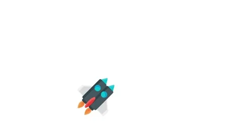 Icon of a rocket in vector format, costing 1 credit, which is $1 USD. Video stock 332453719