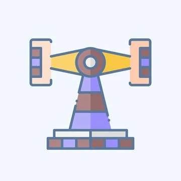 Icon Roll O Plane. related to Amusement Park symbol. doodle style. simple d.. Stock Illustration