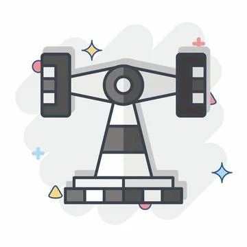 Icon Roll O Plane. related to Amusement Park symbol. comic style. simple de.. 스톡 일러스트