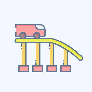 Icon Roller Coaster. related to Amusement Park symbol. doodle style. simple.. Ilustración de archivo
