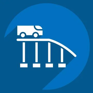 Icon Roller Coaster. related to Amusement Park symbol. long shadow style. s.. Illustrazione stock