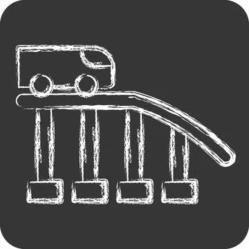 Icon Roller Coaster. related to Amusement Park symbol. chalk Style. simple .. Stock Illustration
